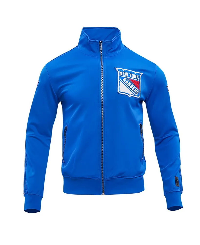 Men's Pro Standard Blue New York Rangers Classic Chenille Full-Zip Track Jacket