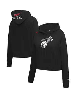 Women's Pro Standard Black Miami Heat 2023/24 City Edition Cropped Pullover Hoodie