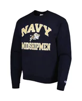 Men's Champion Navy Navy Midshipmen High Motor Pullover Sweatshirt