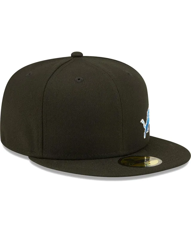 Men's New Era Black Detroit Lions Black On Black 9FIFTY