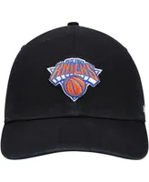 Men's '47 Brand Black New York Knicks Team Clean Up Adjustable Hat