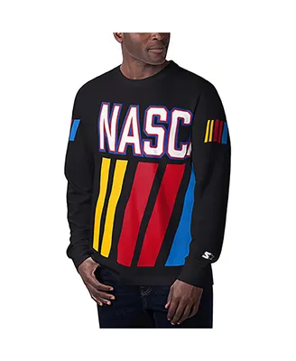 Men's Starter Black Nascar Clutch Hit Graphic Long Sleeve T-shirt