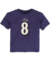 Toddler Boys and Girls Nike Lamar Jackson Purple Baltimore Ravens Player Name Number T-shirt