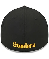 Men's New Era Black Pittsburgh Steelers Main 39THIRTY Flex Hat