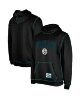 Men's New Era Black Brooklyn Nets 2023/24 City Edition Satin Stitch Elite Pack Pullover Hoodie