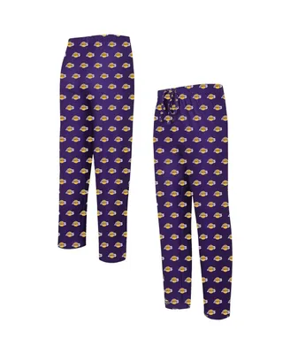 Men's Concepts Sport Purple Los Angeles Lakers Allover Logo Print Gauge Sleep Pants