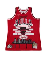 Men's Mitchell & Ness x Tats Cru Red Chicago Bulls Hardwood Classics Fashion Jersey