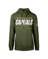 Men's LevelWear Olive Washington Capitals Podium Fleece Pullover Hoodie