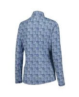 Women's Ep New York Blue 2024 Presidents Cup Broken Geometric Print Quarter-Zip Pullover Top