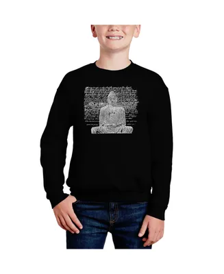 Zen Buddha - Big Boy's Word Art Crewneck Sweatshirt