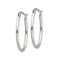 Chisel Stainless Steel Polished Diameter Oval Hoop Earrings