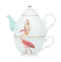 Yvonne Ellen Parrot and Flamingo Tea for One Set