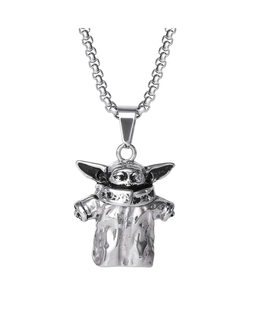 Star Wars The Mandalorian Grogu The Child Pendant Necklace, Stainless Steel, 22" Box Chain