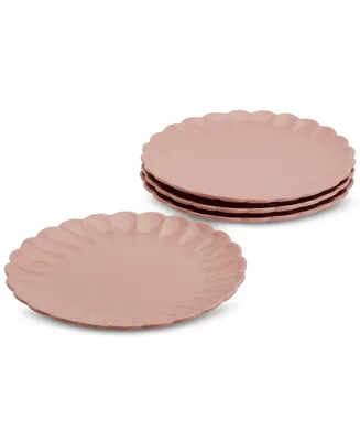 Tabletops Gallery Pink Scalloped Dinner Plates, Set of 4