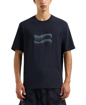 A|X Armani Exchange Men's Cotton Wave Logo Print T Shirt