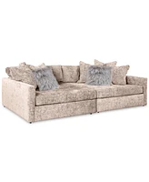 Pherie 110" 2-Pc. Fabric Double Cuddler Sectional, Created for Macy's