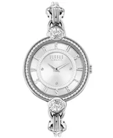 Versus Versace Women's Les Docks Two Hand Silver-Tone Stainless Steel Watch 36mm