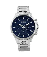 Versus Versace Men's Chrono Lion Modern Multifunction Silver-Tone Stainless Steel Watch 45mm