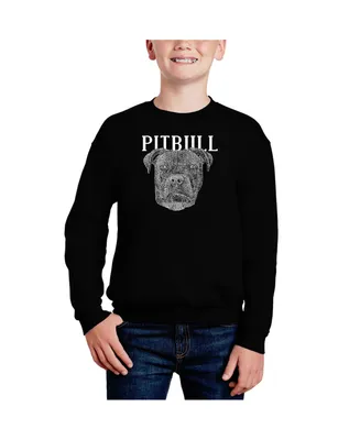 Pit-bull Face - Big Boy's Word Art Crewneck Sweatshirt