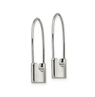 Chisel Stainless Steel Polished Lock Earrings