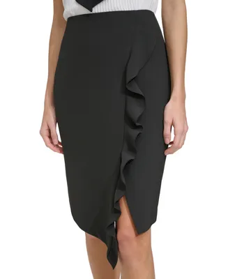 Dkny Women's Ruffled Asymmetrical Pencil Skirt