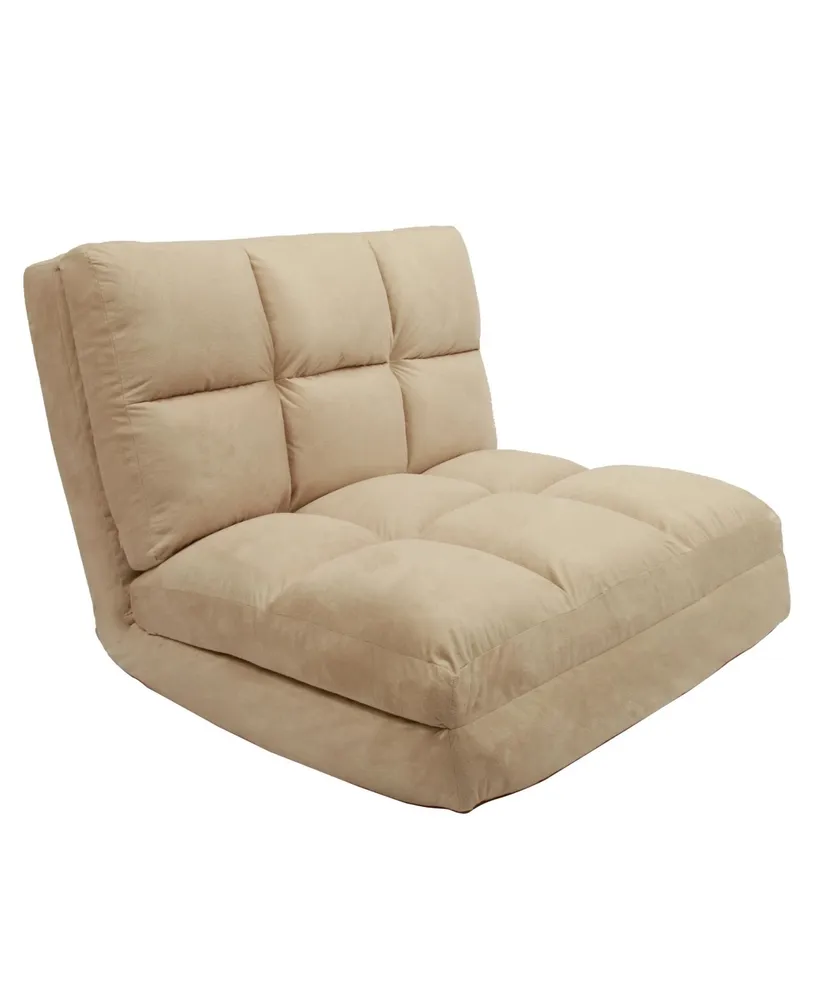 Loungie Micro suede Modern Flip Chair, Steel Tube Frame