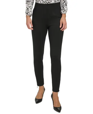 Dkny Women's Ponte Zip-Trim Pants