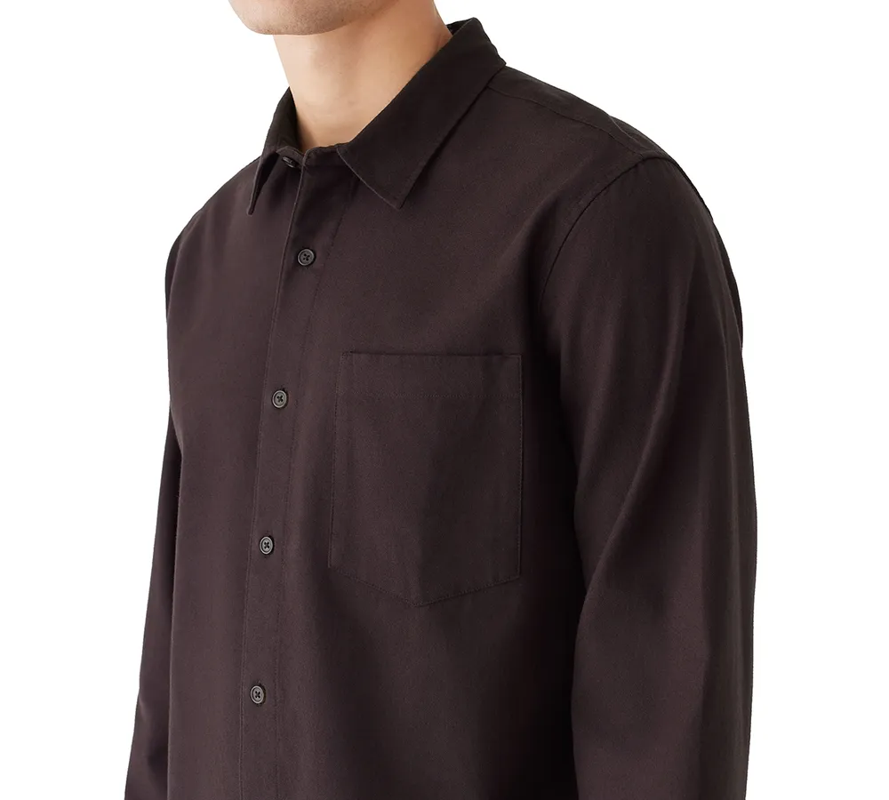 Frank And Oak Men's Solid-Color Flannel Button Shirt