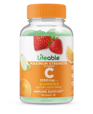 Lifeable Vitamin C 1,050 mg Gummies - Immune System - Great Tasting Natural Flavor, Dietary Supplement Vitamins - 90 Gummies