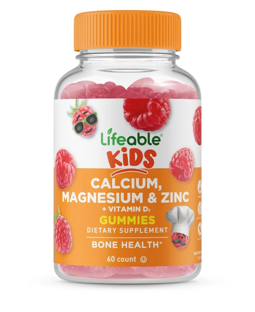 Lifeable Calcium, Magnesium, Zinc and Vitamin D Gummies - Teeth, Bones, Muscles, And Nerves - Great Tasting, Dietary Supplement Vitamins