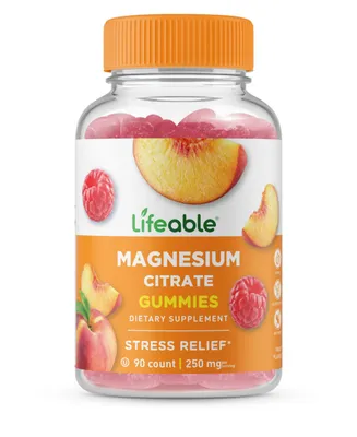 Lifeable Extra Strength Magnesium Citrate Gummies - Muscle Relaxation - Great Tasting Natural Flavor, Dietary Supplement Vitamins - 90 Gummies
