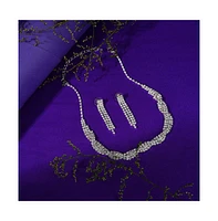 Sohi Women's Silver Embellished Twist Jewelry Set