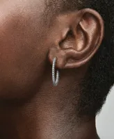 Pandora Timeless Sterling Silver Pave Single-Row Hoop Earrings