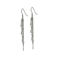 Chisel Stainless Steel Polished Music Note Multi Chain Dangle Earrings