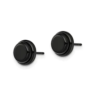 Chisel Stainless Steel Polished Black Ip-plated Earrings