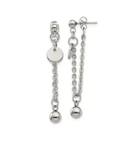 Chisel Stainless Steel Polished Chain Front and Back Dangle Earrings