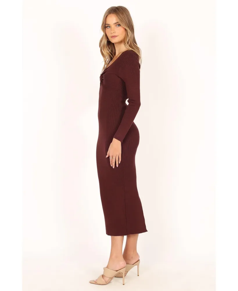 Women's Fifi Long Sleeve Midi Dress - Wine
