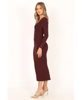 Women's Fifi Long Sleeve Midi Dress - Wine