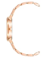 Anne Klein Women's Quartz Rose Gold-Tone Alloy and Iridescent Acetate Link Watch, 37mm - Rose Gold