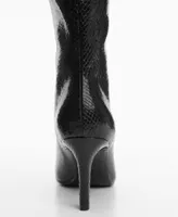 Mango Women's Heel Snake-Effect Boots