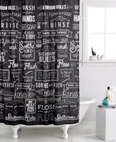 Avanti Chalk It Up Vintage Inspired Printed Shower Curtain, 72" x 72"