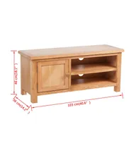 Tv Stand 40.6"x14.2"x18.1" Solid Oak Wood