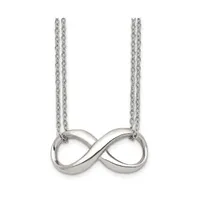 Chisel Polished Infinity Symbol on a 2-Strand Cable Chain Necklace