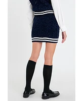 Women's Chenille Contrast Mini Skirt