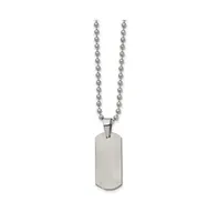 Chisel Stainless Steel Brushed Dog Tag on a Ball Chain Necklace