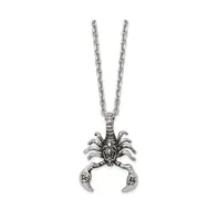 Chisel Antiqued Scorpion Pendant Cable Chain Necklace