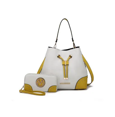 Mkf Collection Candice Color Block Bucket Bag with Wallet by Mia K