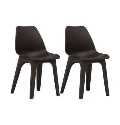 Patio Chairs 2 pcs Brown Plastic