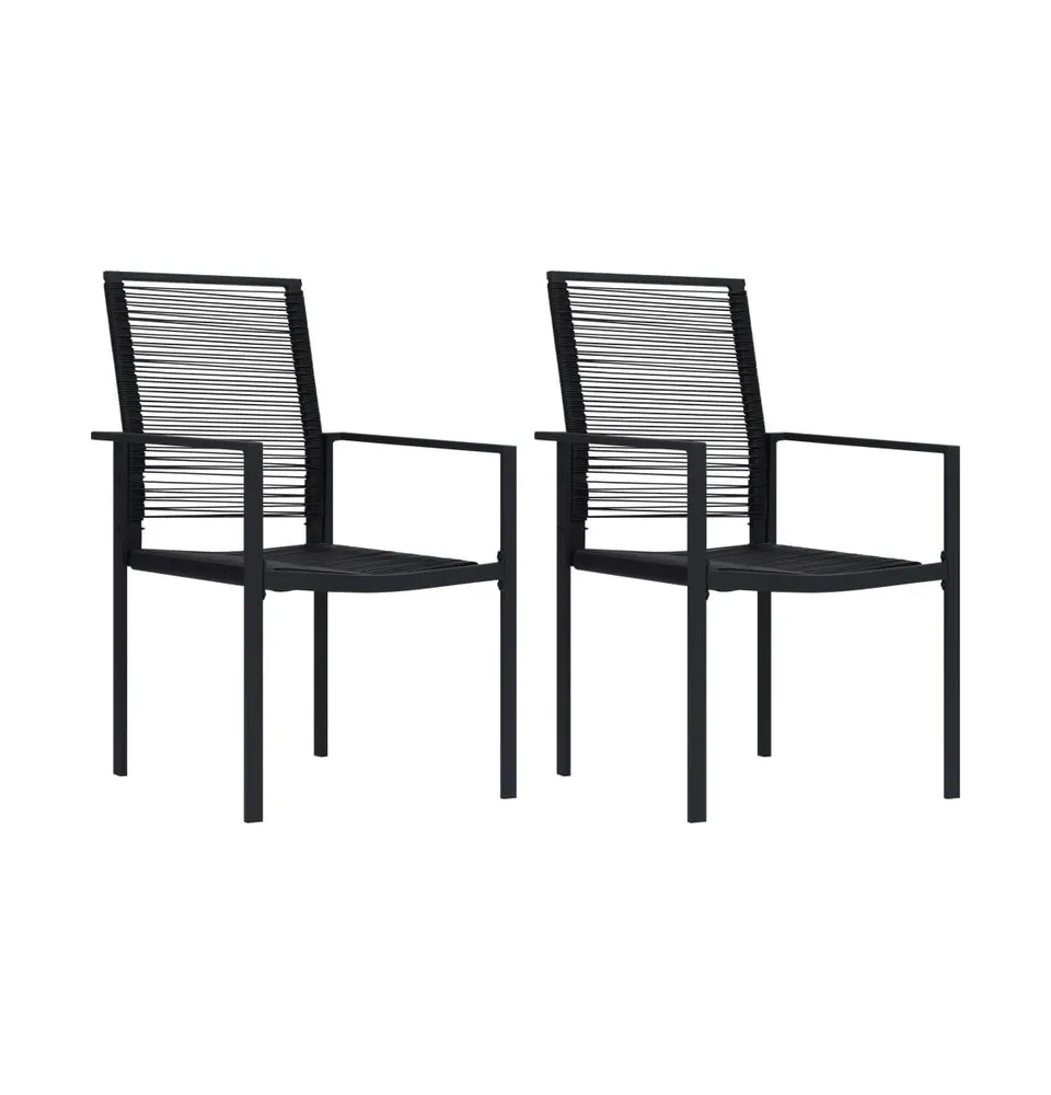 Patio Chairs pcs Pvc Rattan Black