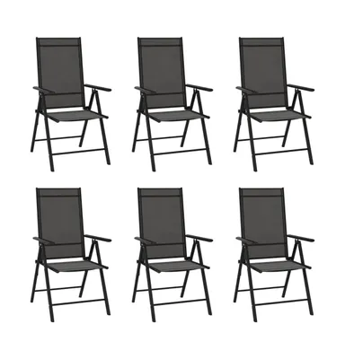 Folding Patio Chairs 6 pcs Text Ilene Black
